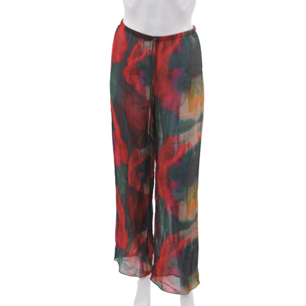 Rat & Boa Womens Multicolor Sheer Floral Drawstring Pants Size 2XS